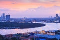 Chao Phraya River and Bangkok metropolitan. Royalty Free Stock Photo